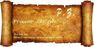 Propper Zénó névjegykártya